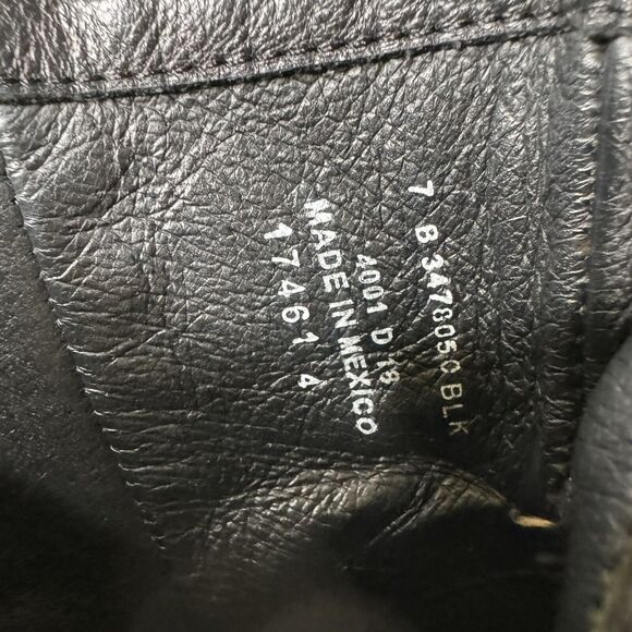 Frye Demi Zip Black Leather Short Boots Biker Moto Gothic Made in Mexico Size 7 - Picture 9 of 11